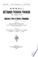 Annali dell'Ospedale psichiatrico provinciale in Perugia