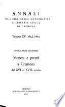 Annali della biblioteca governativa e libreria civica di Cremona