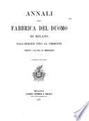 Annali della fabbrica del duomo di Milano