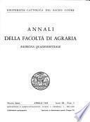 Annali della Facoltà di Agraria