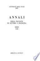 Annali della Facoltà di lettere e filosofia dell'Università di Bari