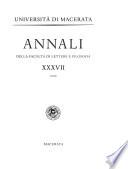 Annali della Facoltà di Lettere e Filosofia