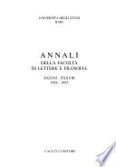 Annali della Facoltà di lettere e filosofia