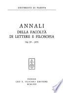 Annali della Facoltà di lettere e filosofia