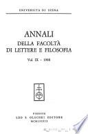 Annali della Facoltà di lettere e filosofia