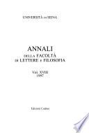 Annali della Facoltà di lettere e filosofia
