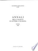 Annali della Facoltà di lettere e filosofia