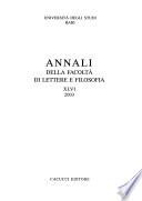 Annali della Facoltà di lettere e filosofia