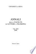 Annali della Facoltà di lettere e filosofia