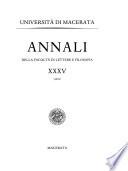 Annali della Facoltà di Lettere e Filosofia