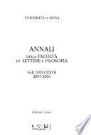 Annali della Facoltà di lettere e filosofia