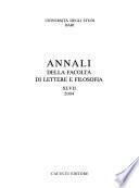 Annali della Facoltà di lettere e filosofia