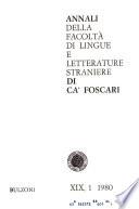 Annali della Facoltà di lingue e letterature straniere di Ca' Foscari