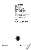 Annali della Facoltà di lingue e letterature straniere di Ca' Foscari