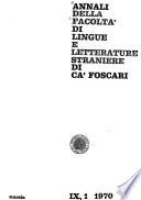 Annali della Facoltà di lingue e letterature straniere di Ca' Foscari