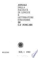 Annali della Facoltà di lingue e letterature straniere di Ca' Foscari