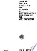 Annali della Facoltà di lingue e letterature straniere di Ca' Foscari