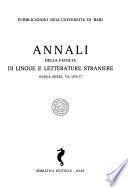 Annali della Facoltà di lingue e letterature straniere