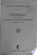 Annali della Facoltà di lingue e letterature straniere