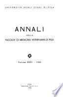 Annali della Facoltà di medicina veterinaria di Pisa