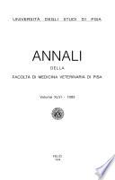 Annali della Facoltà di medicina veterinaria di Pisa