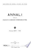 Annali della Facoltà di medicina veterinaria di Pisa