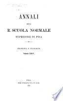 Annali della R. Scuola normale superiore di Pisa