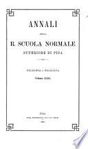 Annali della R. Scuola normale superiore di Pisa