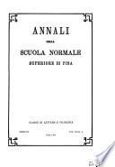 Annali della Scuola normale superiore di Pisa, Classe di lettere e filosofia