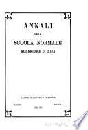 Annali della Scuola normale superiore di Pisa, Classe di lettere e filosofia