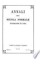 Annali della Scuola normale superiore di Pisa, Classe di lettere e filosofia