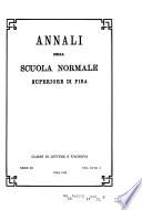 Annali della Scuola normale superiore di Pisa, Classe di lettere e filosofia