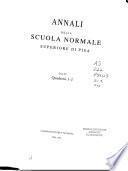 Annali della Scuola normale superiore di Pisa, Classe di lettere e filosofia