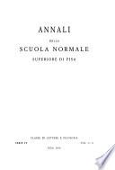 Annali della Scuola normale superiore di Pisa, Classe di lettere e filosofia