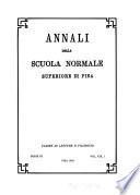 Annali della Scuola normale superiore di Pisa, Classe di lettere e filosofia