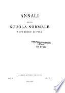 Annali della Scuola normale superiore di Pisa, Classe di lettere e filosofia