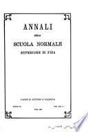 Annali della Scuola normale superiore di Pisa, Classe di lettere e filosofia