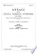 Annali della Scuola normale superiore di Pisa