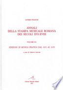 Annali della stampa musicale romana dei secoli XVI-XVIII