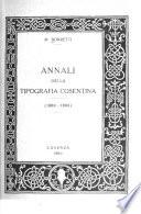 Annali della tipografia cosentina (1800-1899)
