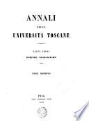 Annali della università toscane. Scienze noologiche. Tom. 1-36 [and] Indice