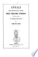 Annali delle edizioni e delle versioni dell'Orlando Furioso e d'altri lavori al poema relativi per Ulisse Guidi libraio