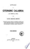 Annali di Citeriore Calabria dal 1806 al 1811 per Luigi Maria Greco