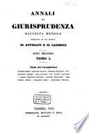 Annali di giurisprudenza raccolta mensile publicata da una società di avvocati et di causidici