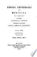 Annali di medicina straniera, compilati da A(nnibale) Omodei