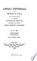 Annali di medicina straniera, compilati da A(nnibale) Omodei