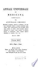 Annali di medicina straniera, compilati da A(nnibale) Omodei