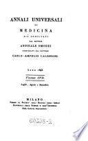 Annali di medicina straniera, compilati da A(nnibale) Omodei