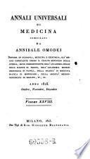 Annali di medicina straniera, compilati da A(nnibale) Omodei