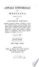 Annali di medicina straniera, compilati da A(nnibale) Omodei